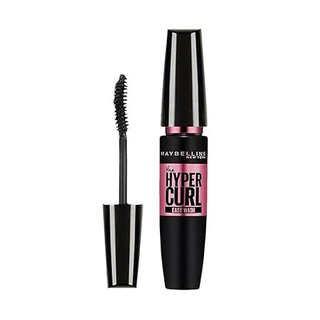 maybelline new york hypercurl mascara,highly pigmented colour, long lasting, washable, black 9.2ml