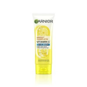 garnier bright complete brightening duo action face wash, 100g